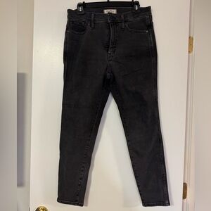 Madewell black skinny crop jeans